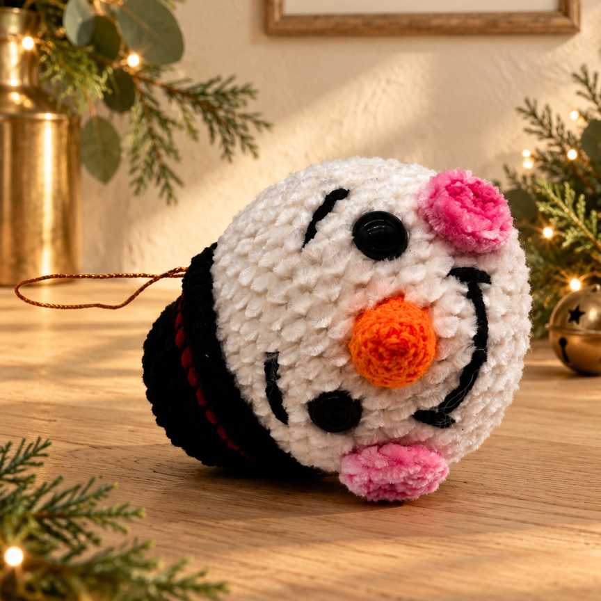 TRENU Cozy Christmas Set of 6 Handmade Crochet Ornaments