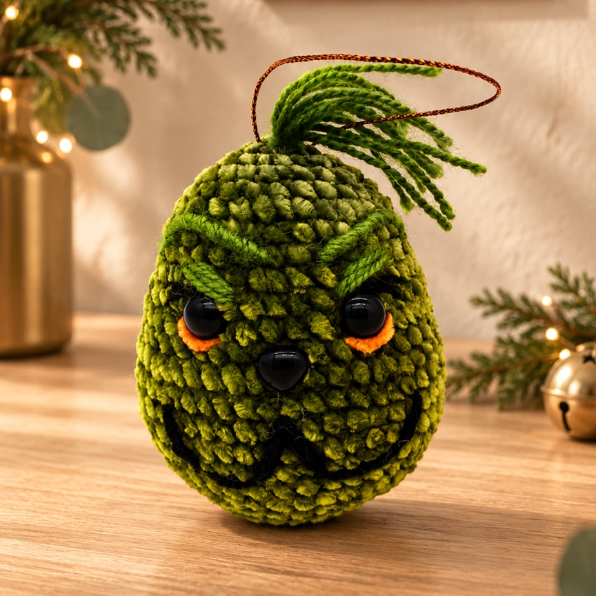 TRENU Cozy Christmas Set of 6 Handmade Crochet Ornaments
