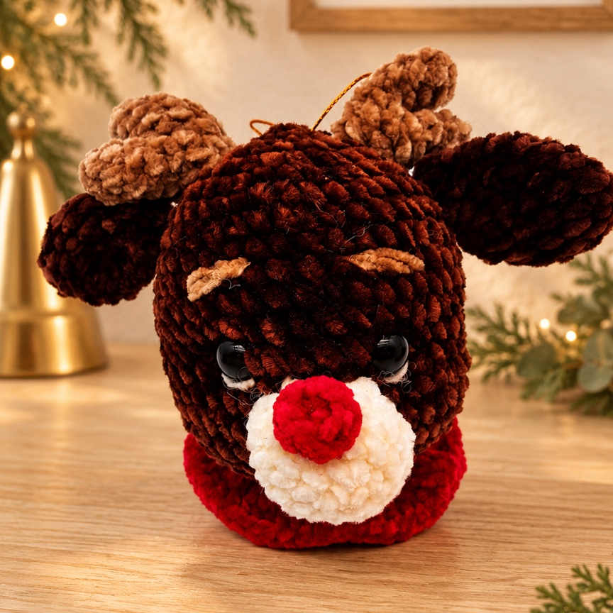 TRENU Cozy Christmas Set of 6 Handmade Crochet Ornaments