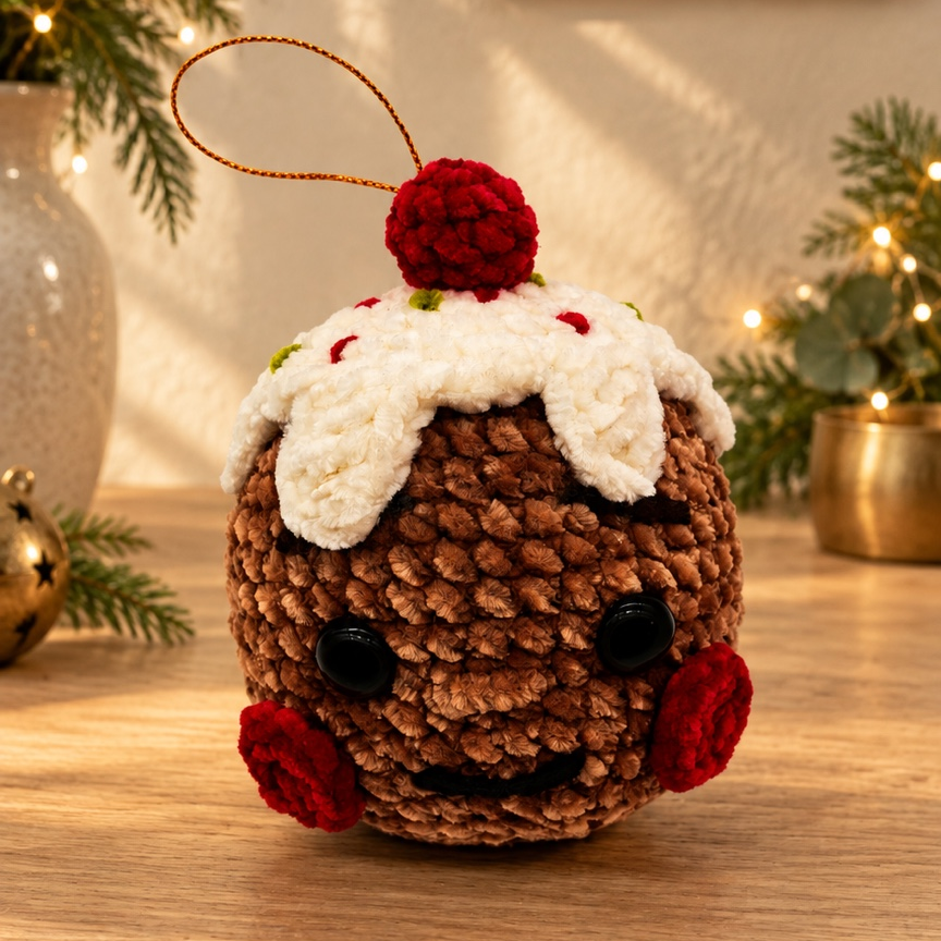 TRENU Cozy Christmas Set of 6 Handmade Crochet Ornaments