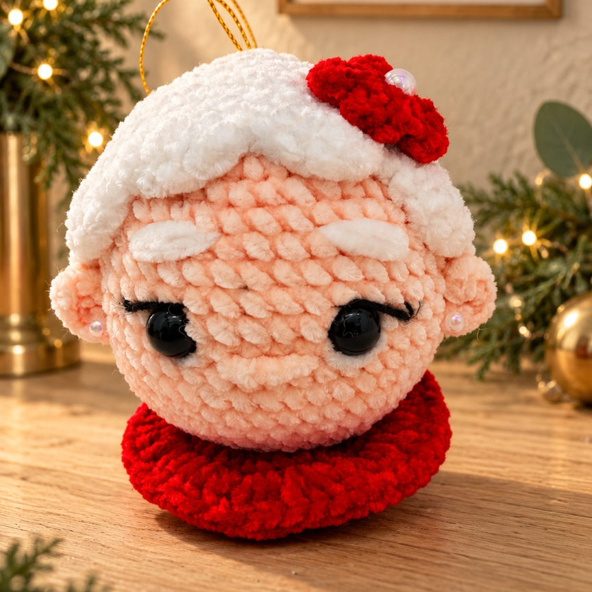 TRENU Cozy Christmas Set of 6 Handmade Crochet Ornaments