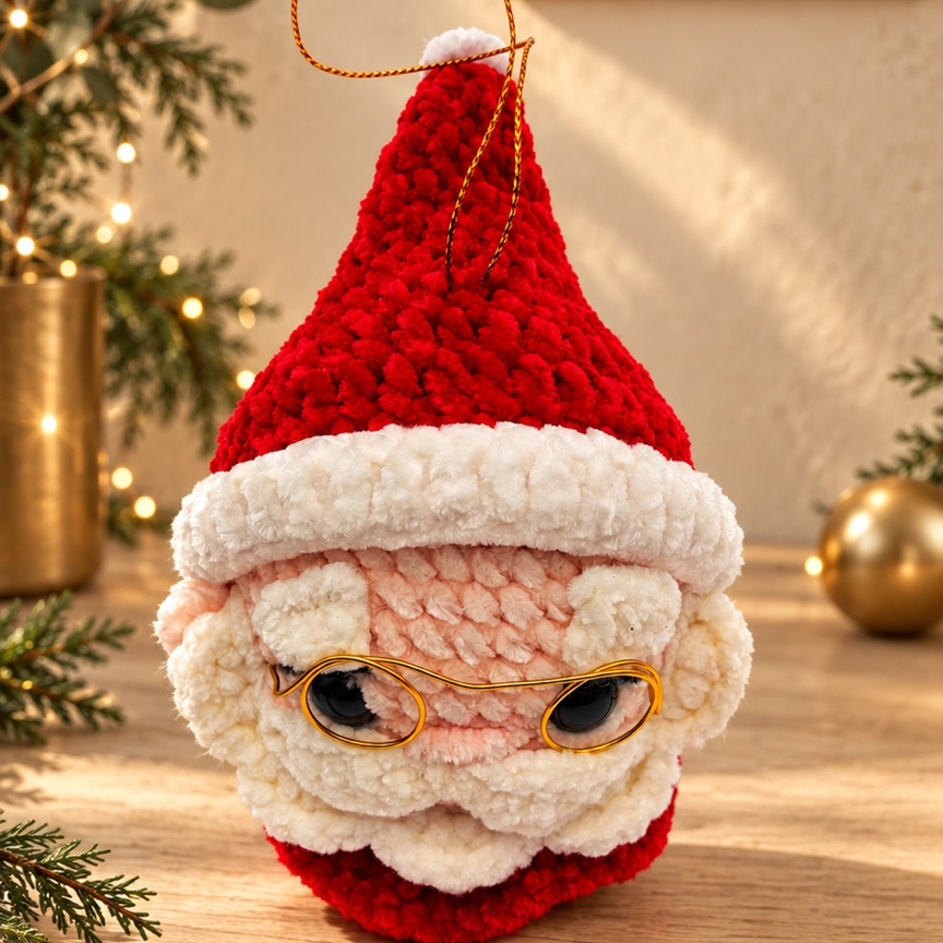 TRENU Cozy Christmas Set of 6 Handmade Crochet Ornaments