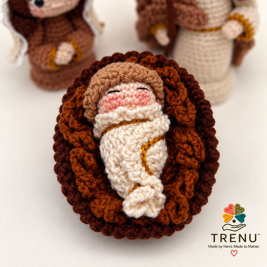 Bethlehem Grace – 12-Piece Handmade Crochet Nativity Set