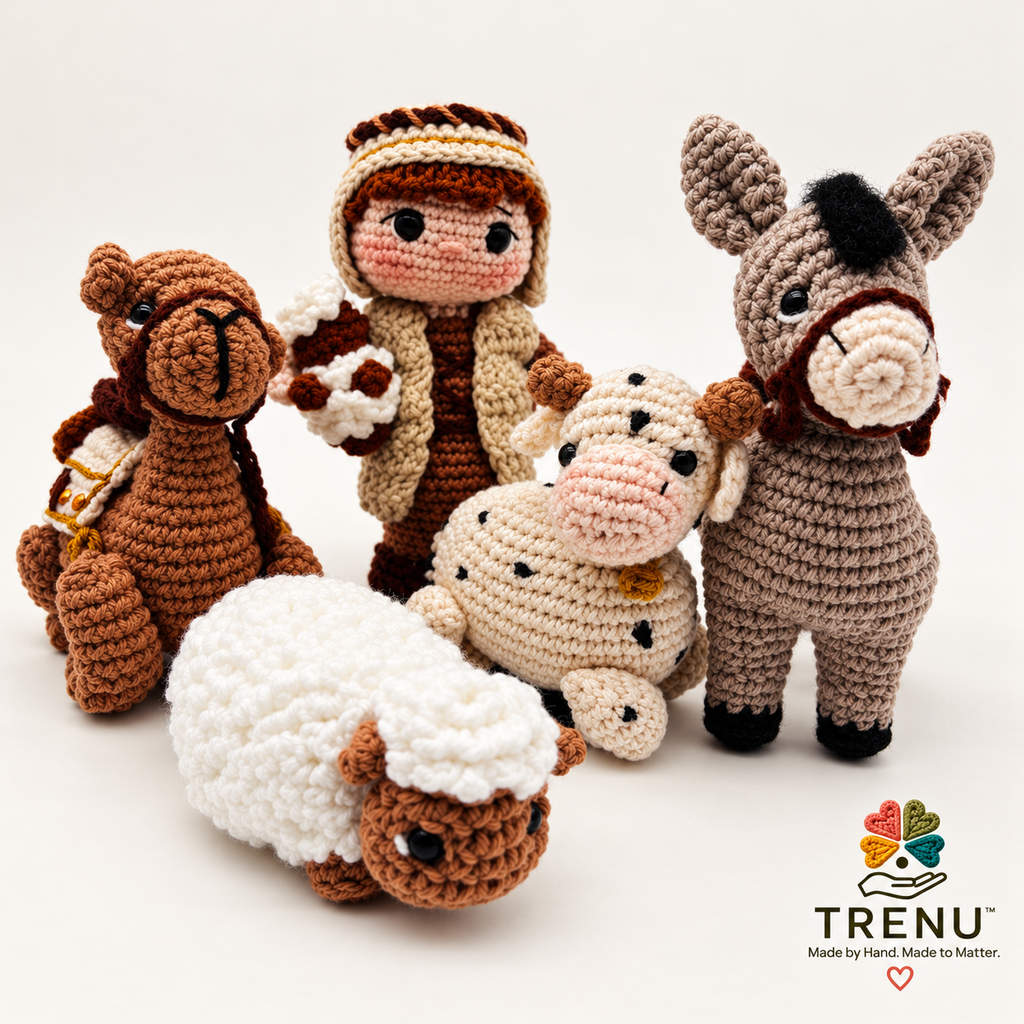 Bethlehem Grace – 12-Piece Handmade Crochet Nativity Set