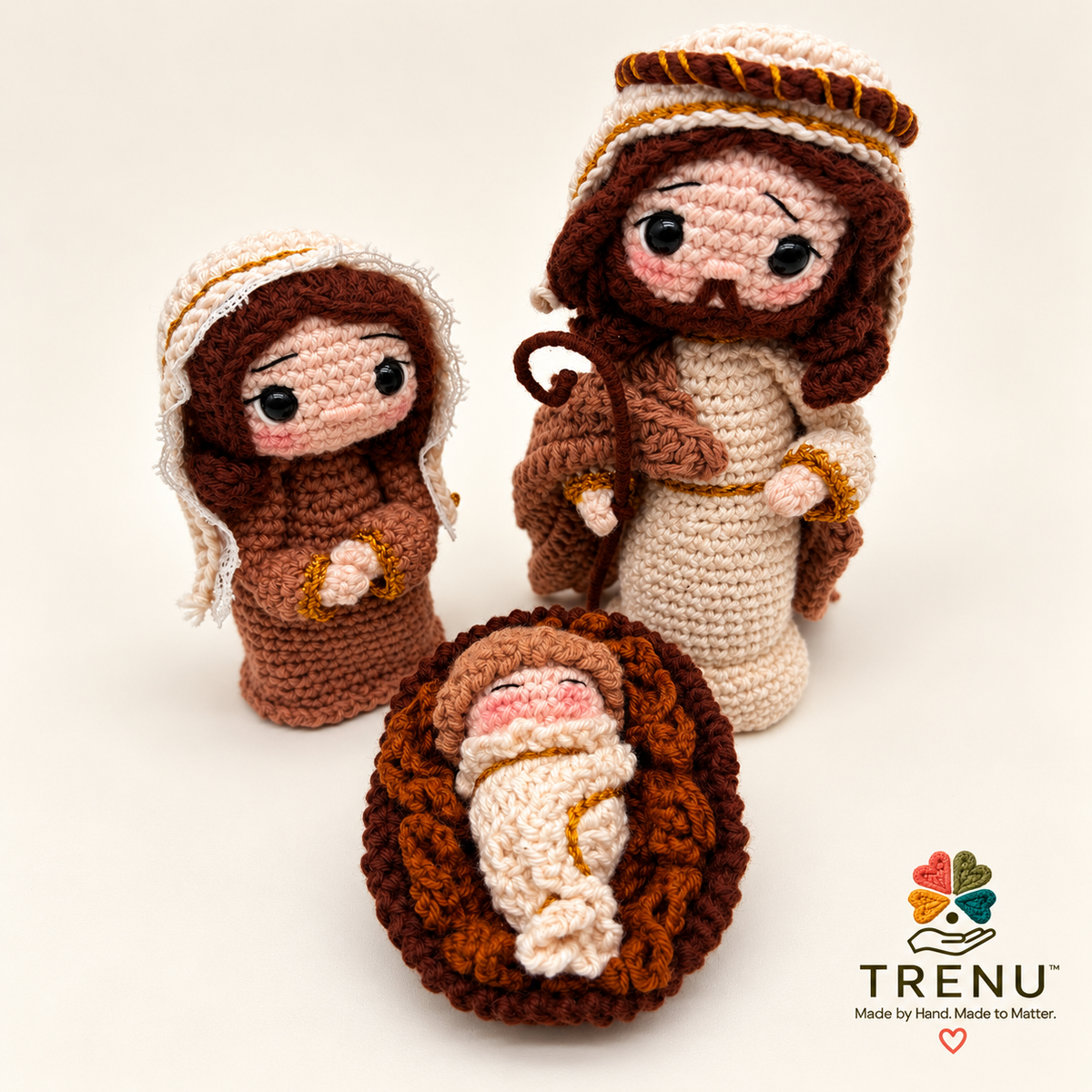 Bethlehem Grace – 12-Piece Handmade Crochet Nativity Set