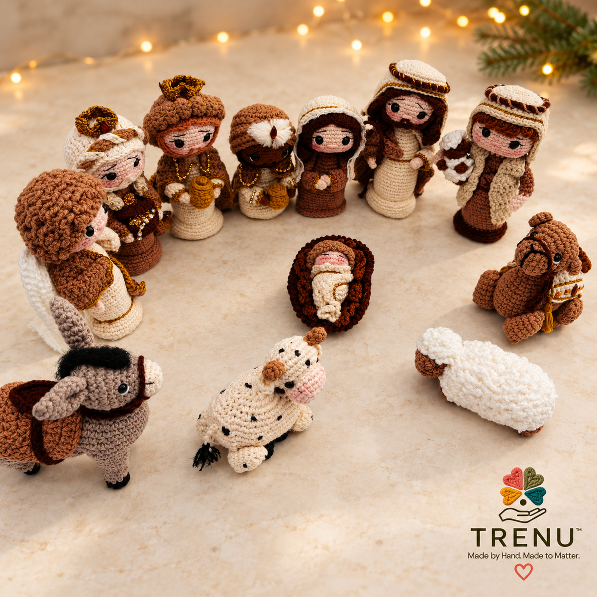 Bethlehem Grace – 12-Piece Handmade Crochet Nativity Set